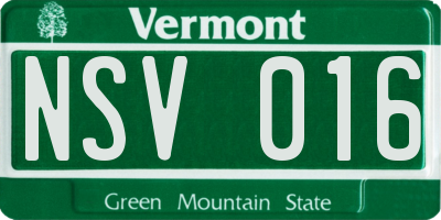 VT license plate NSV016