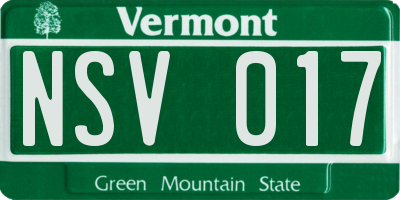 VT license plate NSV017