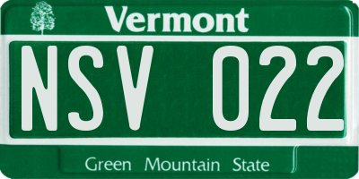 VT license plate NSV022