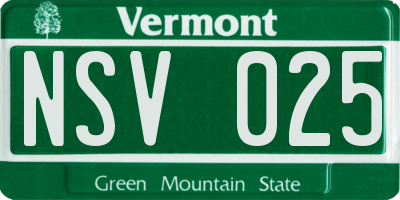 VT license plate NSV025
