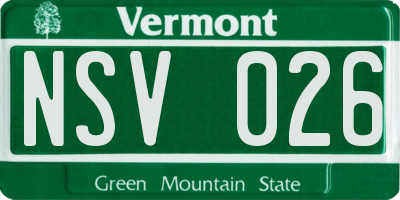 VT license plate NSV026