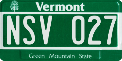 VT license plate NSV027