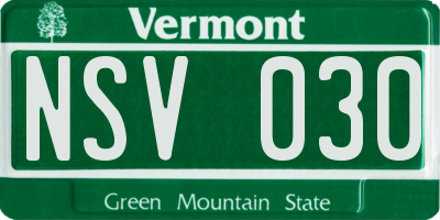 VT license plate NSV030