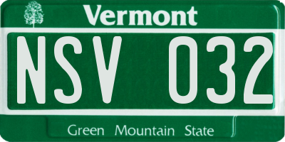 VT license plate NSV032
