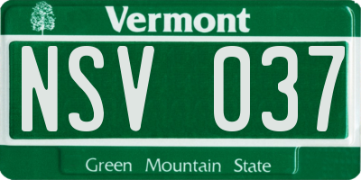 VT license plate NSV037