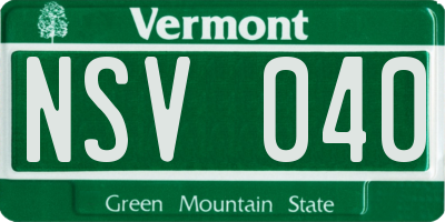 VT license plate NSV040