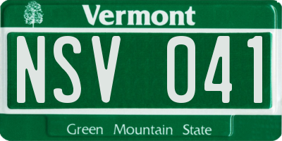 VT license plate NSV041