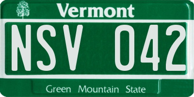 VT license plate NSV042