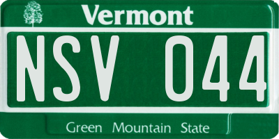 VT license plate NSV044