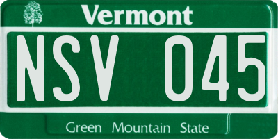 VT license plate NSV045
