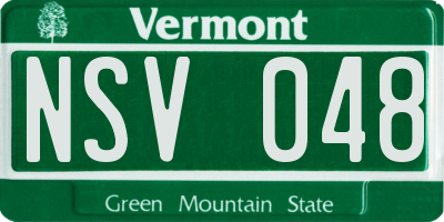 VT license plate NSV048