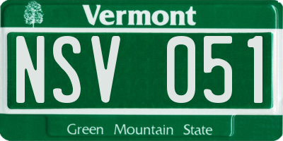 VT license plate NSV051