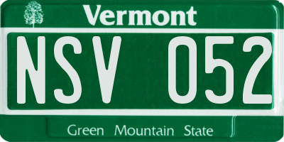 VT license plate NSV052