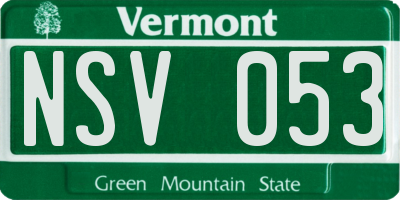 VT license plate NSV053