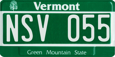 VT license plate NSV055