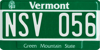 VT license plate NSV056