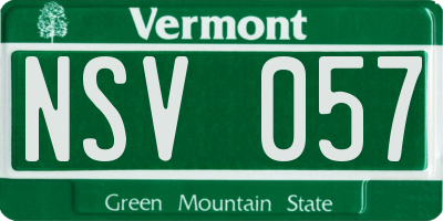 VT license plate NSV057