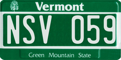 VT license plate NSV059
