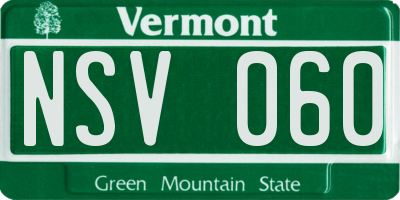 VT license plate NSV060