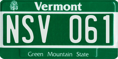 VT license plate NSV061