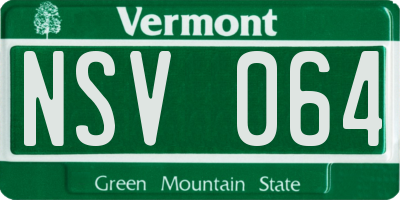 VT license plate NSV064