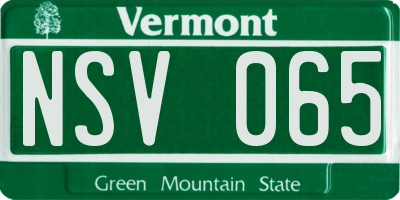 VT license plate NSV065