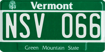 VT license plate NSV066