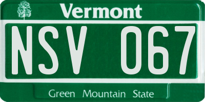 VT license plate NSV067