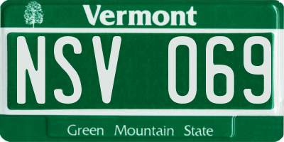 VT license plate NSV069