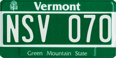 VT license plate NSV070