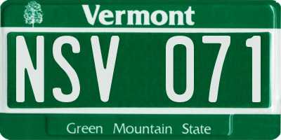 VT license plate NSV071