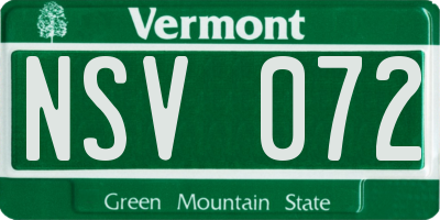 VT license plate NSV072