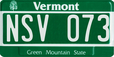 VT license plate NSV073