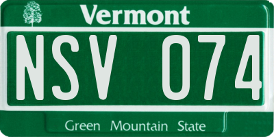 VT license plate NSV074