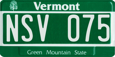 VT license plate NSV075