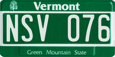VT license plate NSV076
