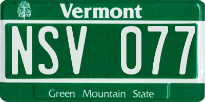 VT license plate NSV077