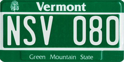 VT license plate NSV080