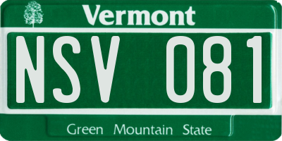 VT license plate NSV081