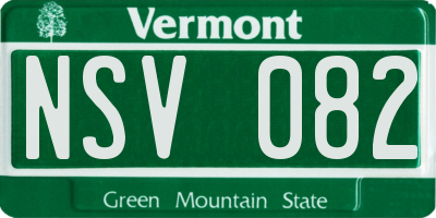 VT license plate NSV082
