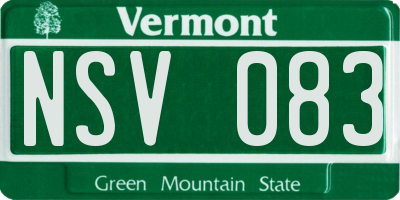 VT license plate NSV083