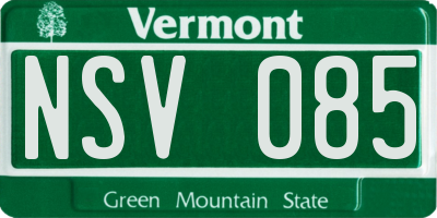 VT license plate NSV085