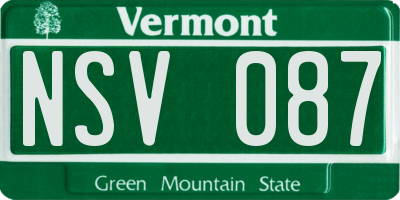VT license plate NSV087