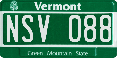 VT license plate NSV088