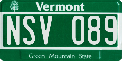 VT license plate NSV089