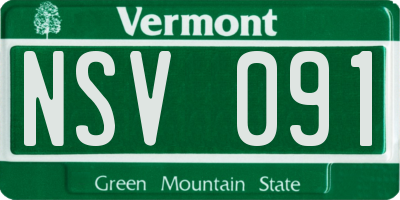 VT license plate NSV091