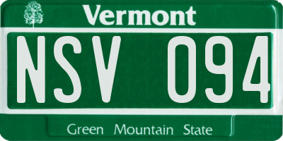 VT license plate NSV094