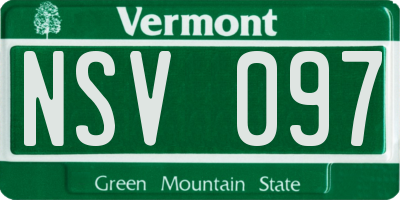 VT license plate NSV097