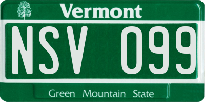 VT license plate NSV099