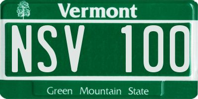 VT license plate NSV100